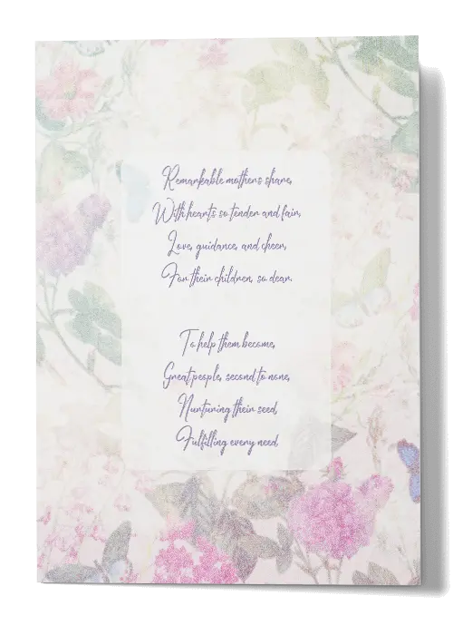 Floral background with a poem about mothers