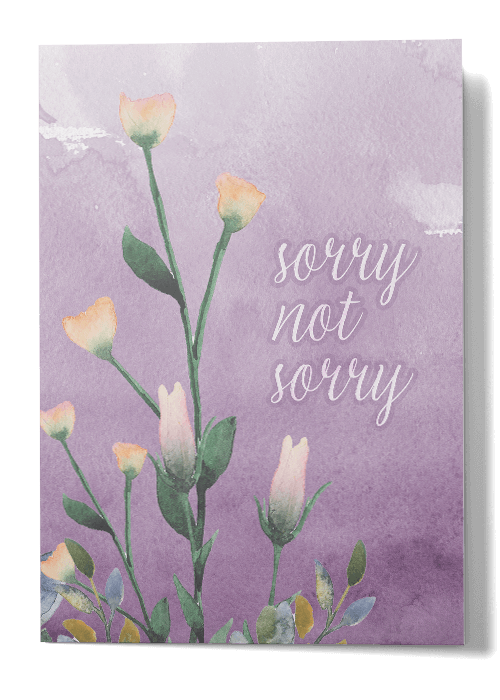 Purple background with a flower on a sympathy card